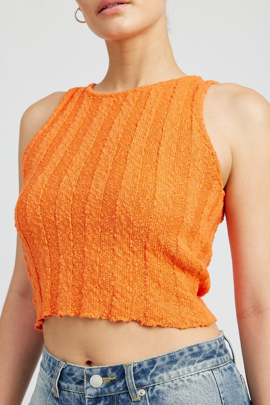 RIB CROPPED TANK TOP-2 COLORS
