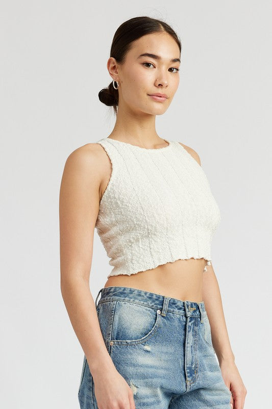 RIB CROPPED TANK TOP-2 COLORS