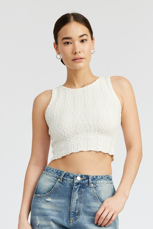 RIB CROPPED TANK TOP-2 COLORS