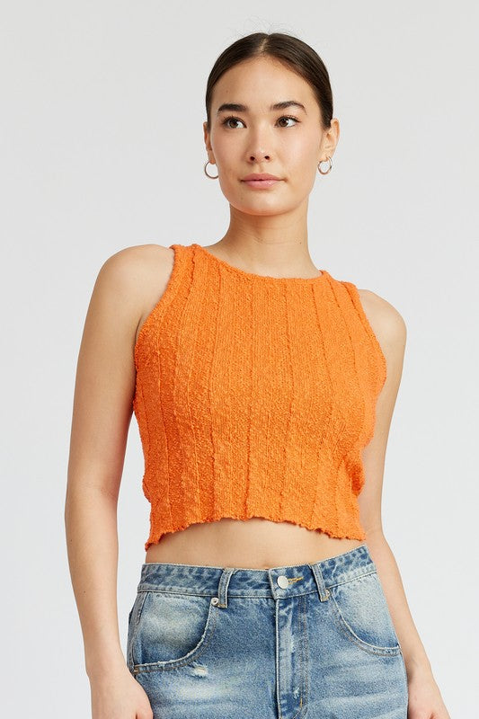 RIB CROPPED TANK TOP-2 COLORS