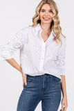 Plus Size Rhinestone Button Up Shirt