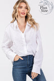 Plus Size Rhinestone Button Up Shirt