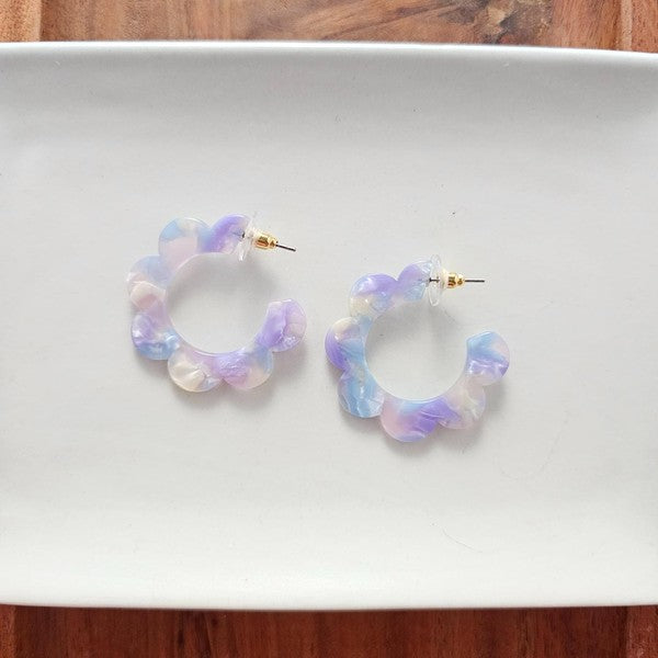 Flora Hoops Earrings - Dreamy