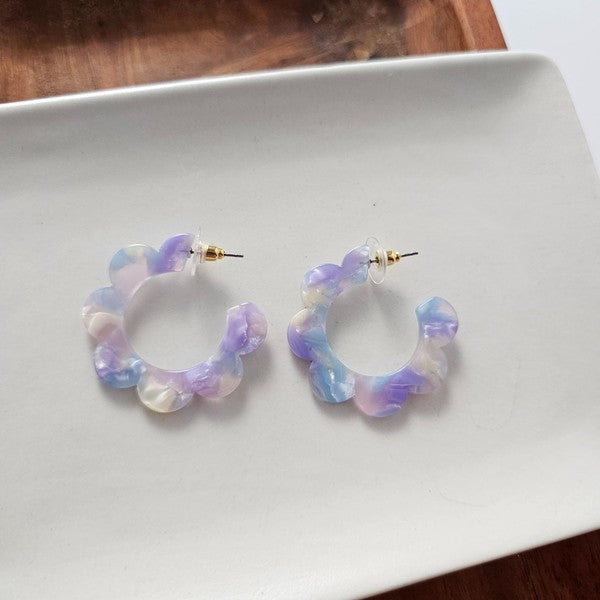 Flora Hoops Earrings - Dreamy