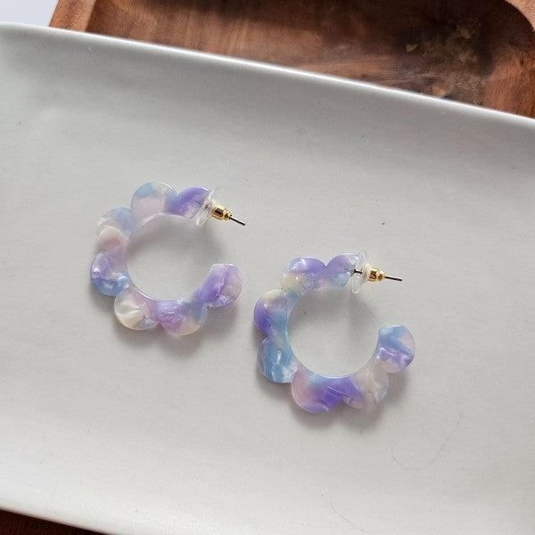 Flora Hoops Earrings - Dreamy