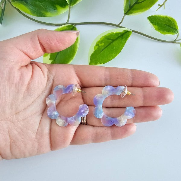 Flora Hoops Earrings - Dreamy