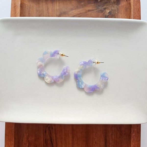 Flora Hoops Earrings - Dreamy