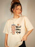 "Good Vibes Only" Flower Cup Graphic Tee-3 Colors