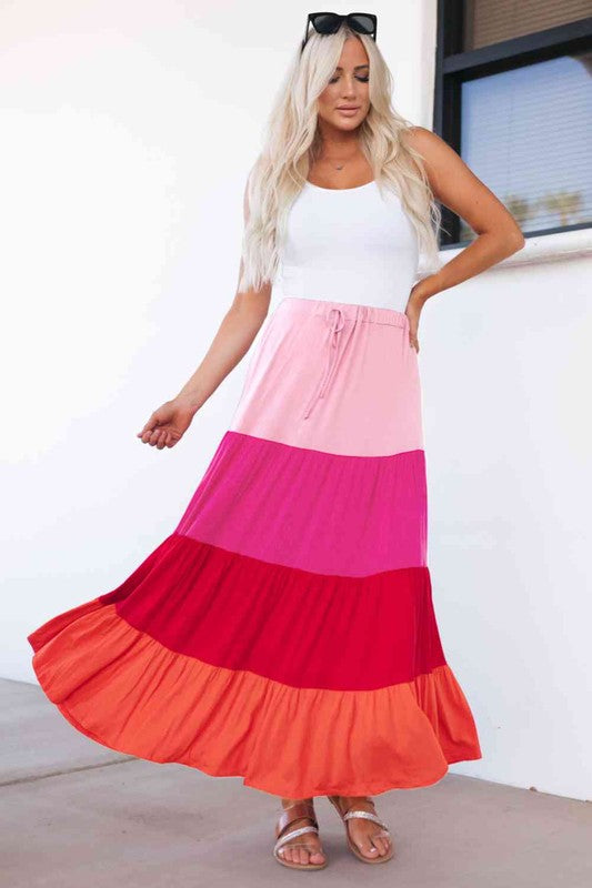 ClaudiaG Apparel Mariana Tiered Maxi Skirt