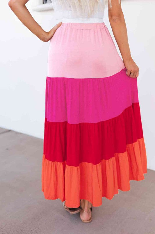ClaudiaG Apparel Mariana Tiered Maxi Skirt