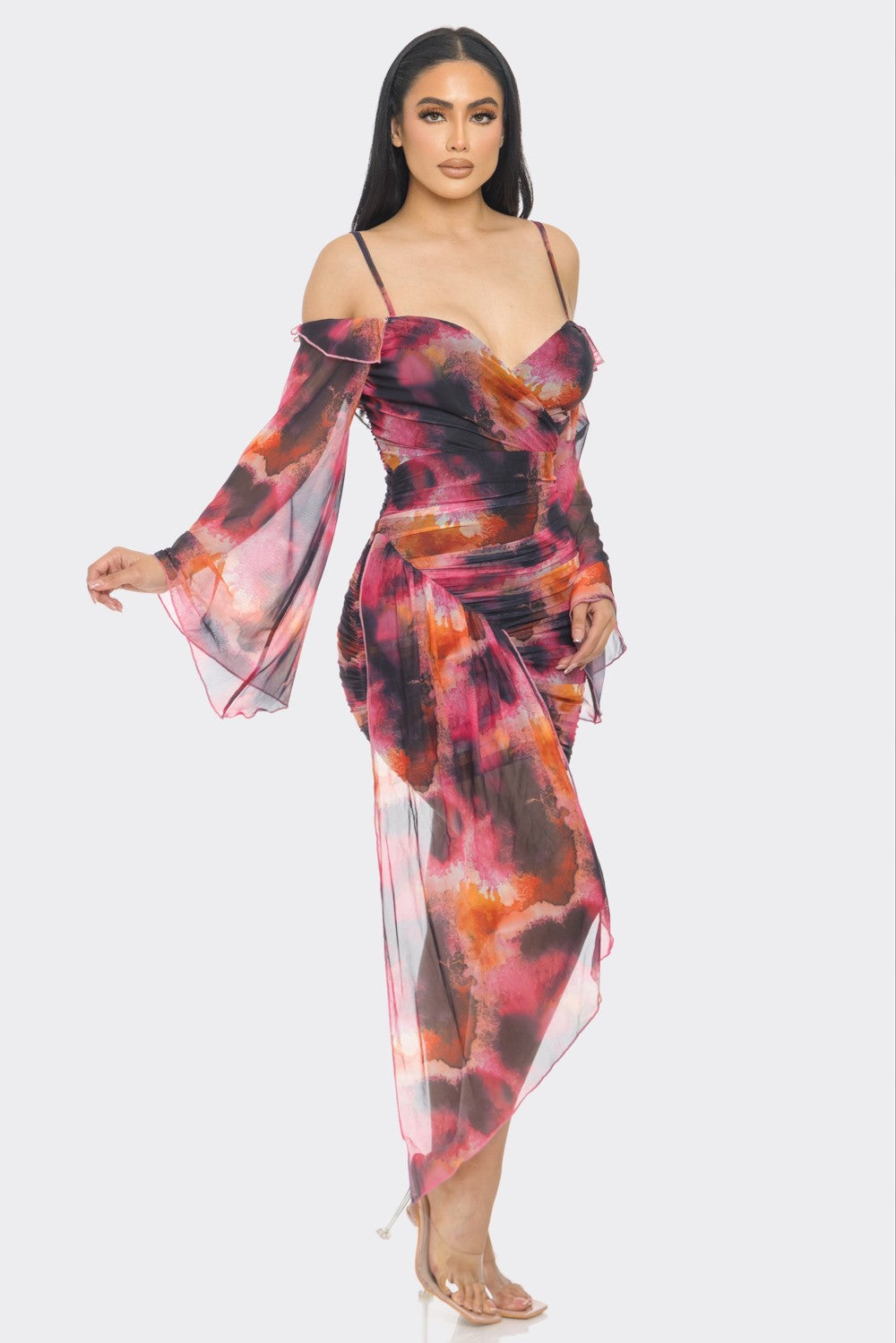 Fairy Mesh Ruched Mini Dress