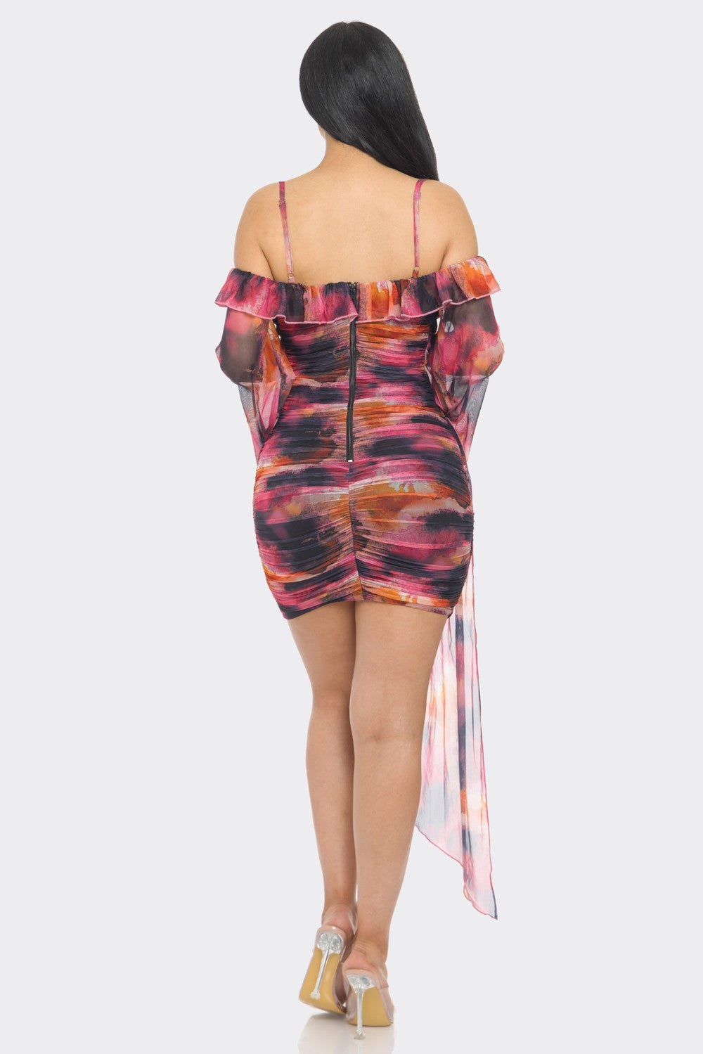 Fairy Mesh Ruched Mini Dress