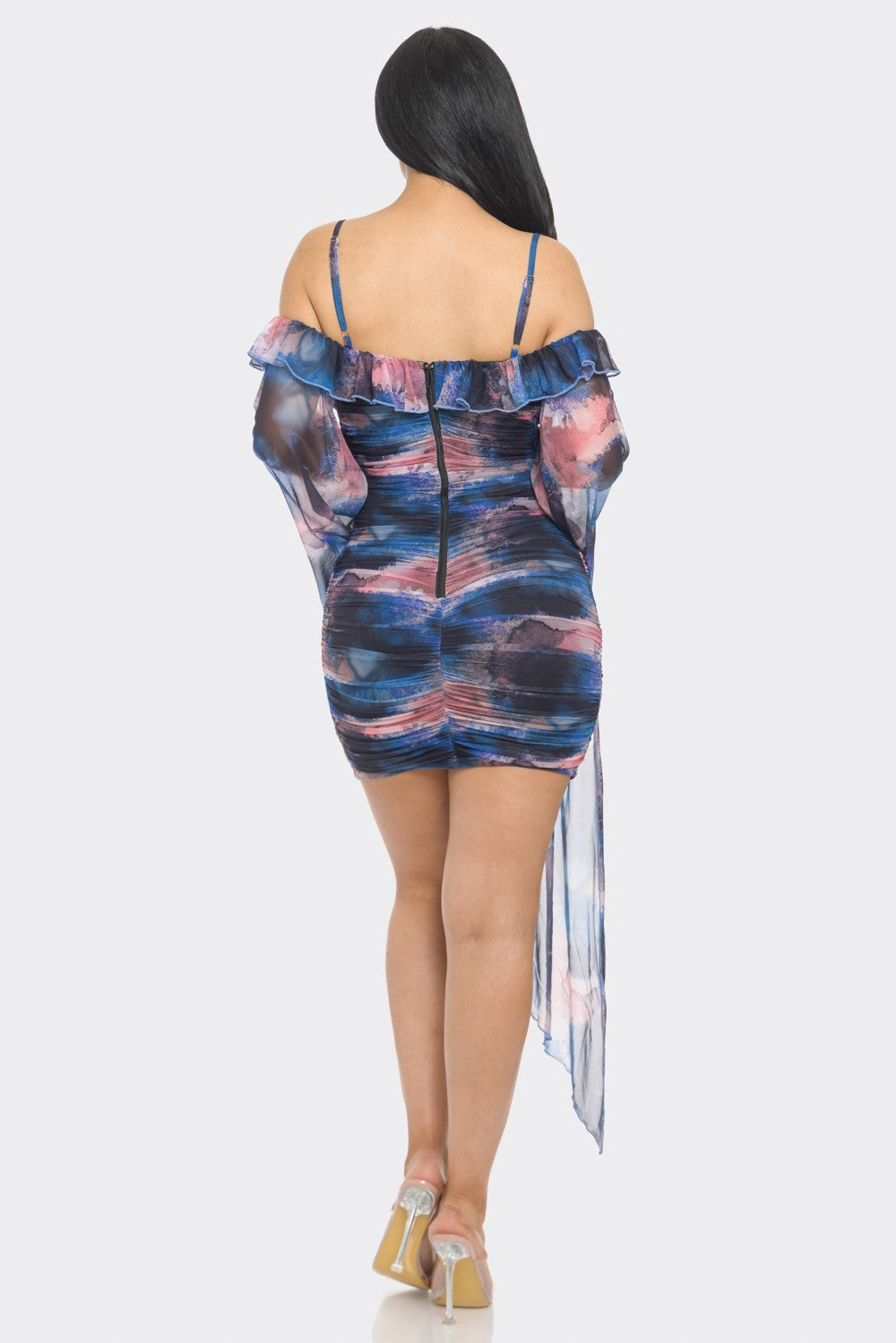 Fairy Mesh Ruched Mini Dress