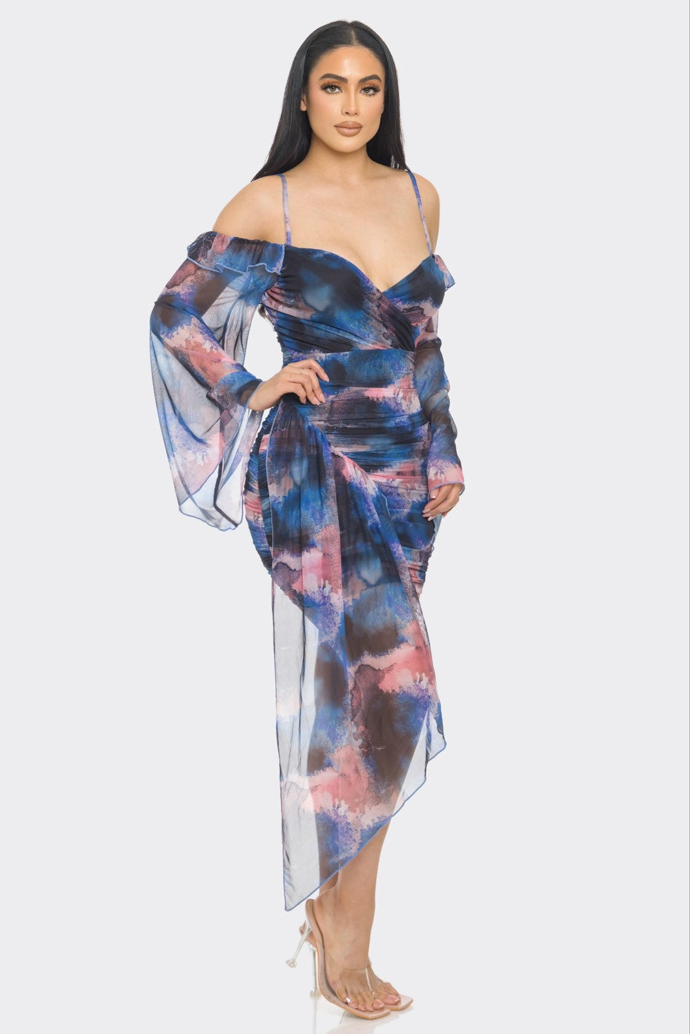 Fairy Mesh Ruched Mini Dress