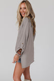 Ribbed Tab Sleeve Oversize Pocket Top-3 Colors