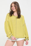 LONG DOLMAN SLEEVE ROUND NECK CASUAL KNIT SWEATER TOP-2 COLORS