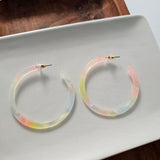Cameron Hoop Earrings - Iridescent Neon