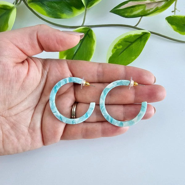 Camy Hoop Earrings- Aquamarine