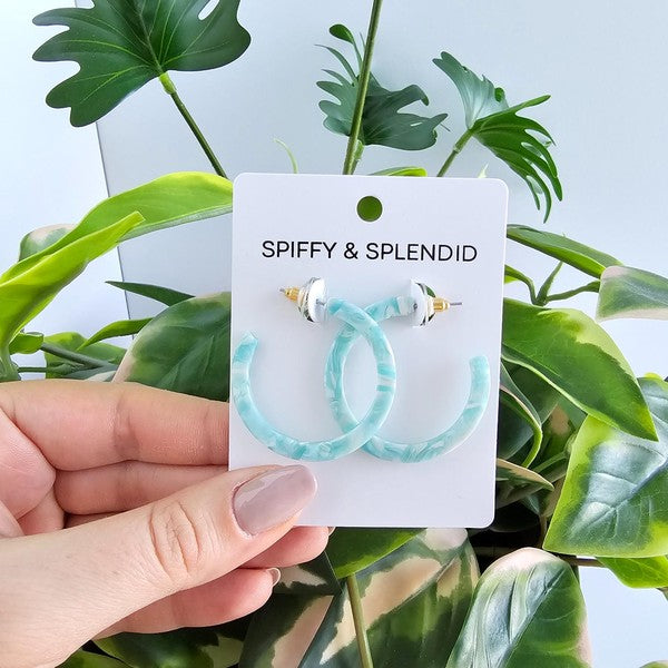 Camy Hoop Earrings- Aquamarine