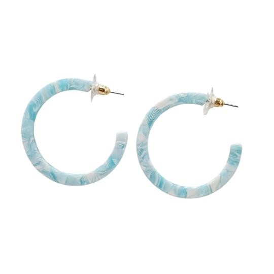 Camy Hoop Earrings- Aquamarine