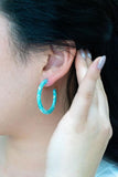 Camy Hoop Earrings- Aquamarine