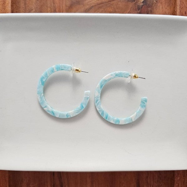 Camy Hoop Earrings- Aquamarine