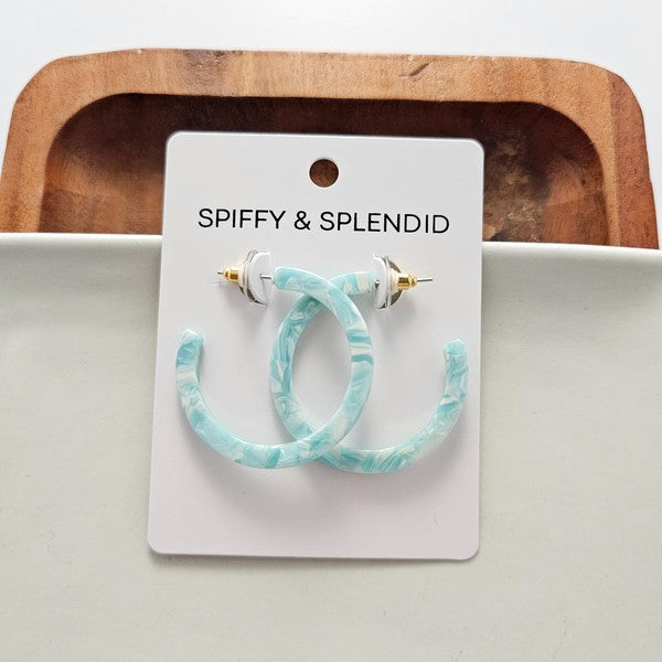 Camy Hoop Earrings- Aquamarine