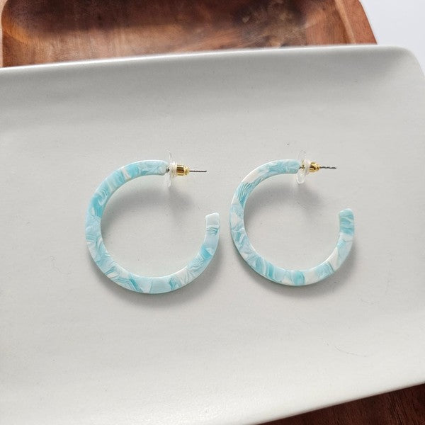 Camy Hoop Earrings- Aquamarine