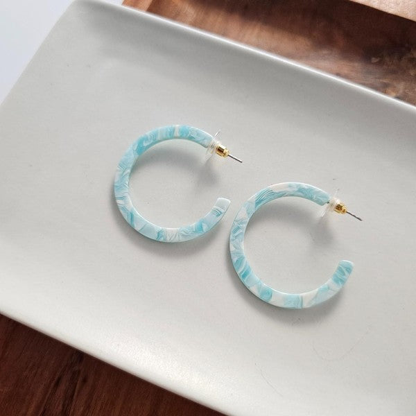 Camy Hoop Earrings- Aquamarine