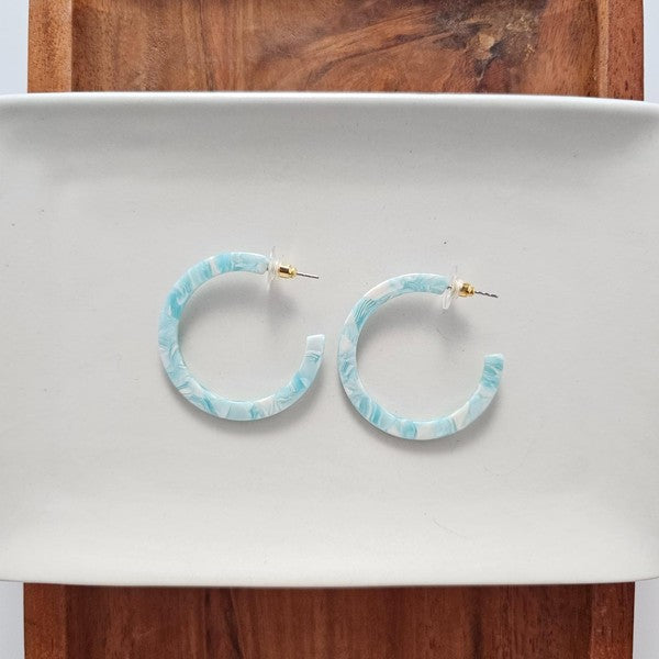Camy Hoop Earrings- Aquamarine