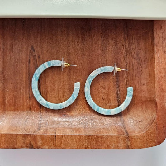 Camy Hoop Earrings- Aquamarine