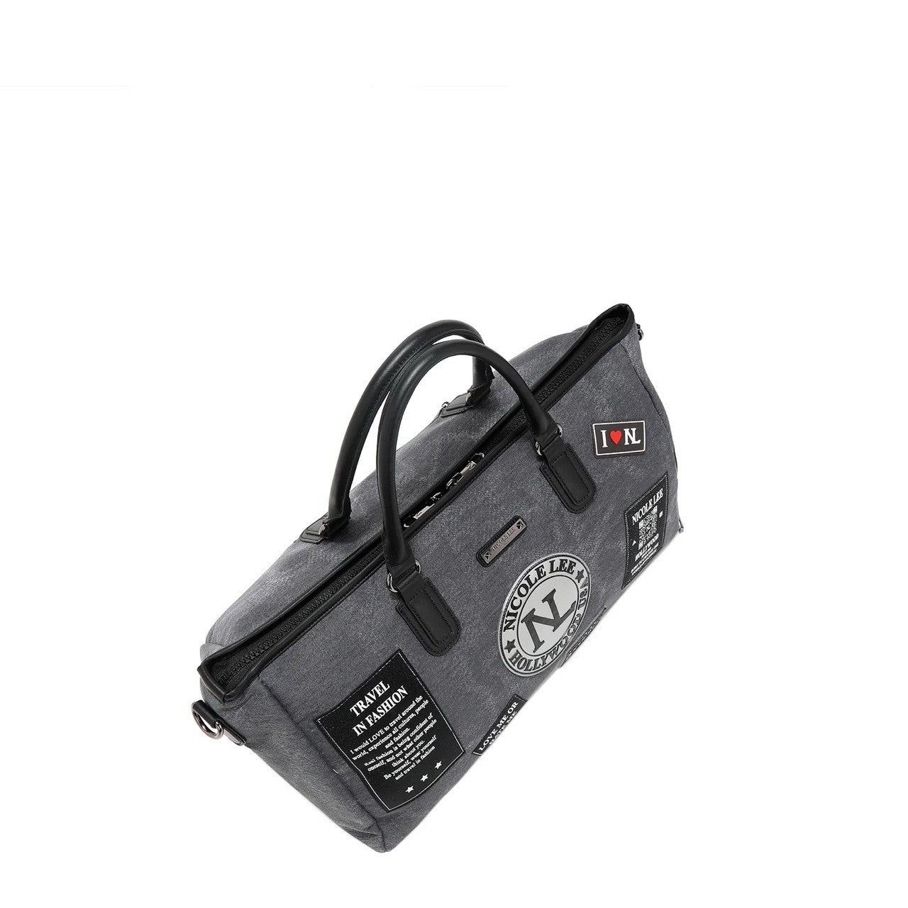 Nicole Lee USA Denim Patch Duffel Bag