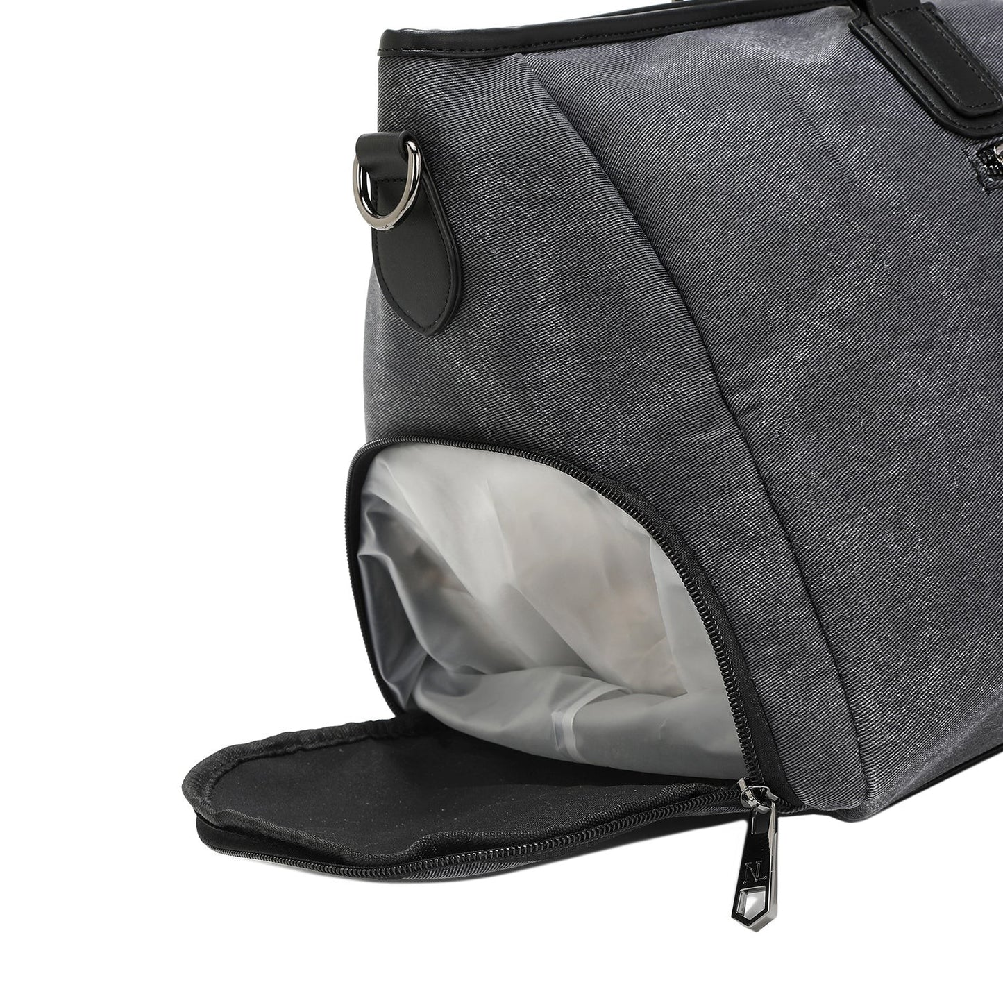 Nicole Lee USA Denim Patch Duffel Bag