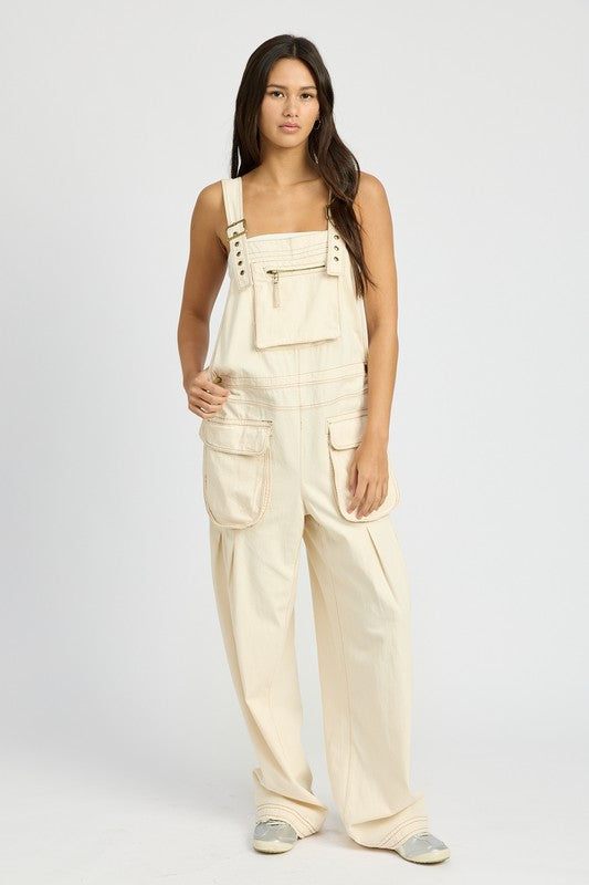 OVERSIZED CARGO OVERALLS- 2 COLORS