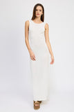 CROCHET MAXI DRESS WITH BACK TIE DETAIL-3 COLORS