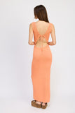 CROCHET MAXI DRESS WITH BACK TIE DETAIL-3 COLORS