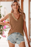 Contrast Chevron V Neck Knitted Vest