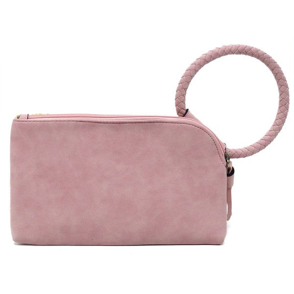 Straw Cuff Handle Tassel Wristlet Clutch-4 Colors