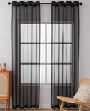 Black Sheer Window Grommet Curtain Set