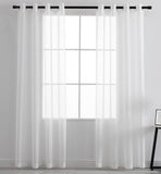 White Sheer Window Grommet Curtain Set