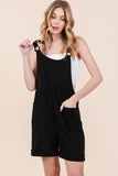 French Terry Short Overalls with Pockets-2 Colors
