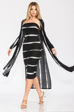 Tie Dye Stripe 2 Piece Tube Dress Set