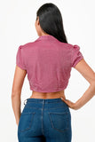 Sparkling Jacquard Cropped Shrug Top- 6 Colors