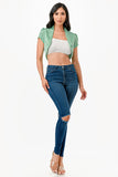 Sparkling Jacquard Cropped Shrug Top- 6 Colors