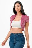 Sparkling Jacquard Cropped Shrug Top- 6 Colors