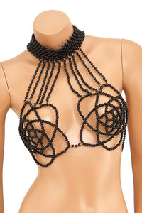 Flower Shape Pearl Body Chain-2 Colors