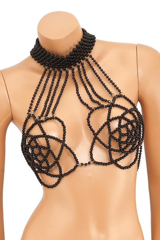 Flower Shape Pearl Body Chain-2 Colors