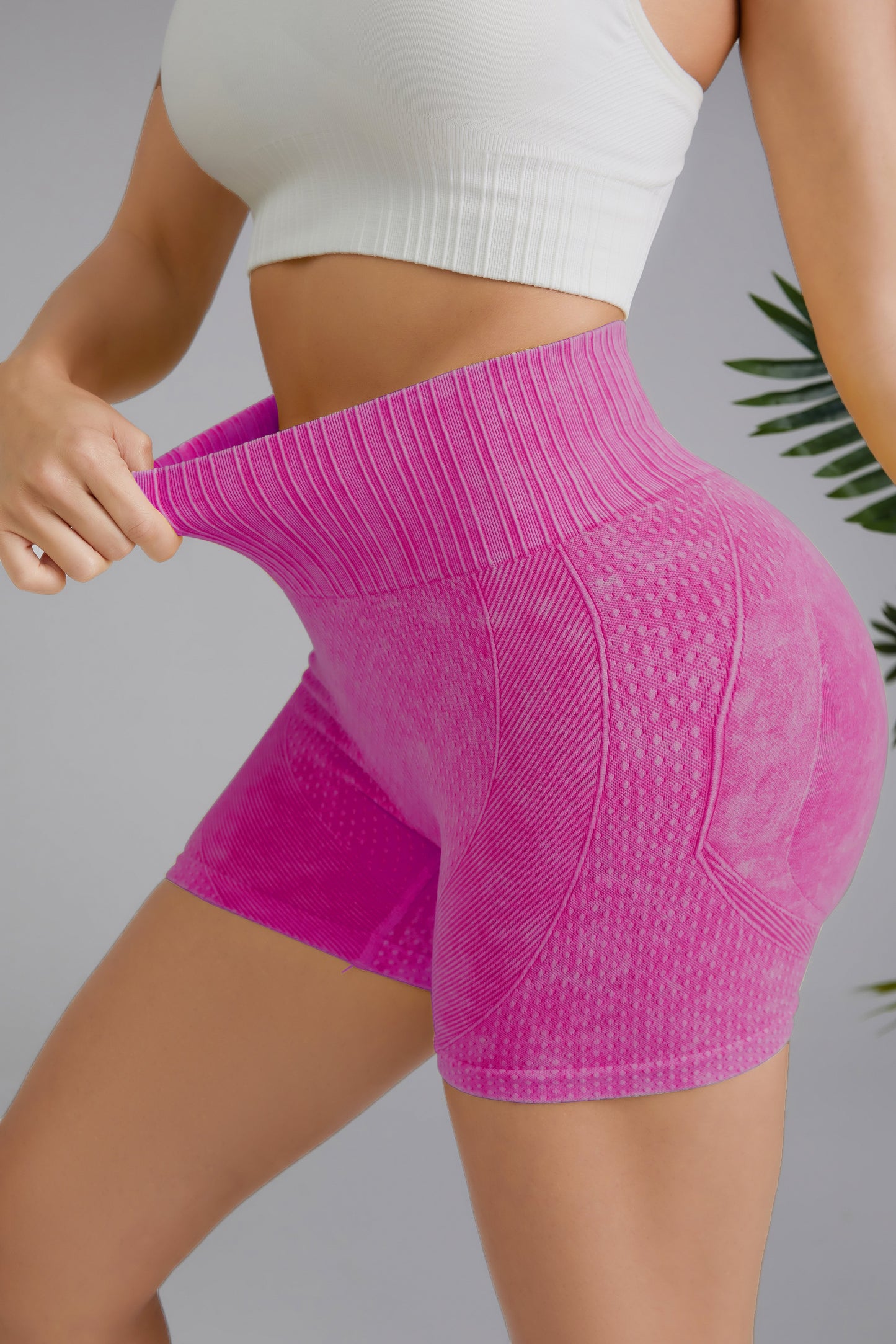 High Waist Seamless Mineral Washed Body Contouring Shorts (Special Sale)