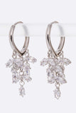 Cubic Zirconia Mix Drop Hoop Earrings-2 Colors