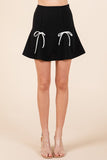 2-Bow Pleated Mini Skirt